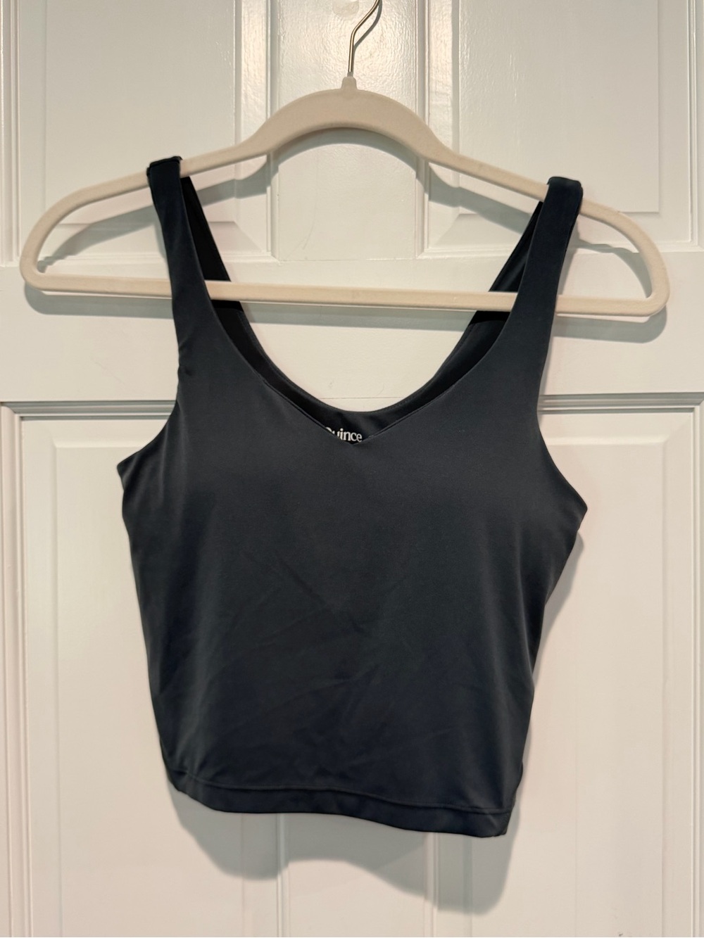 Quince NWOT Set of 2 Ultra-Form V-Neck Cropped Tank Small Deep Navy Forest Green - Picture 6 of 10